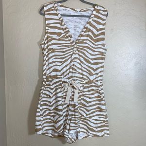 Lou & Grey Zebra Print Softserve Slub Romper